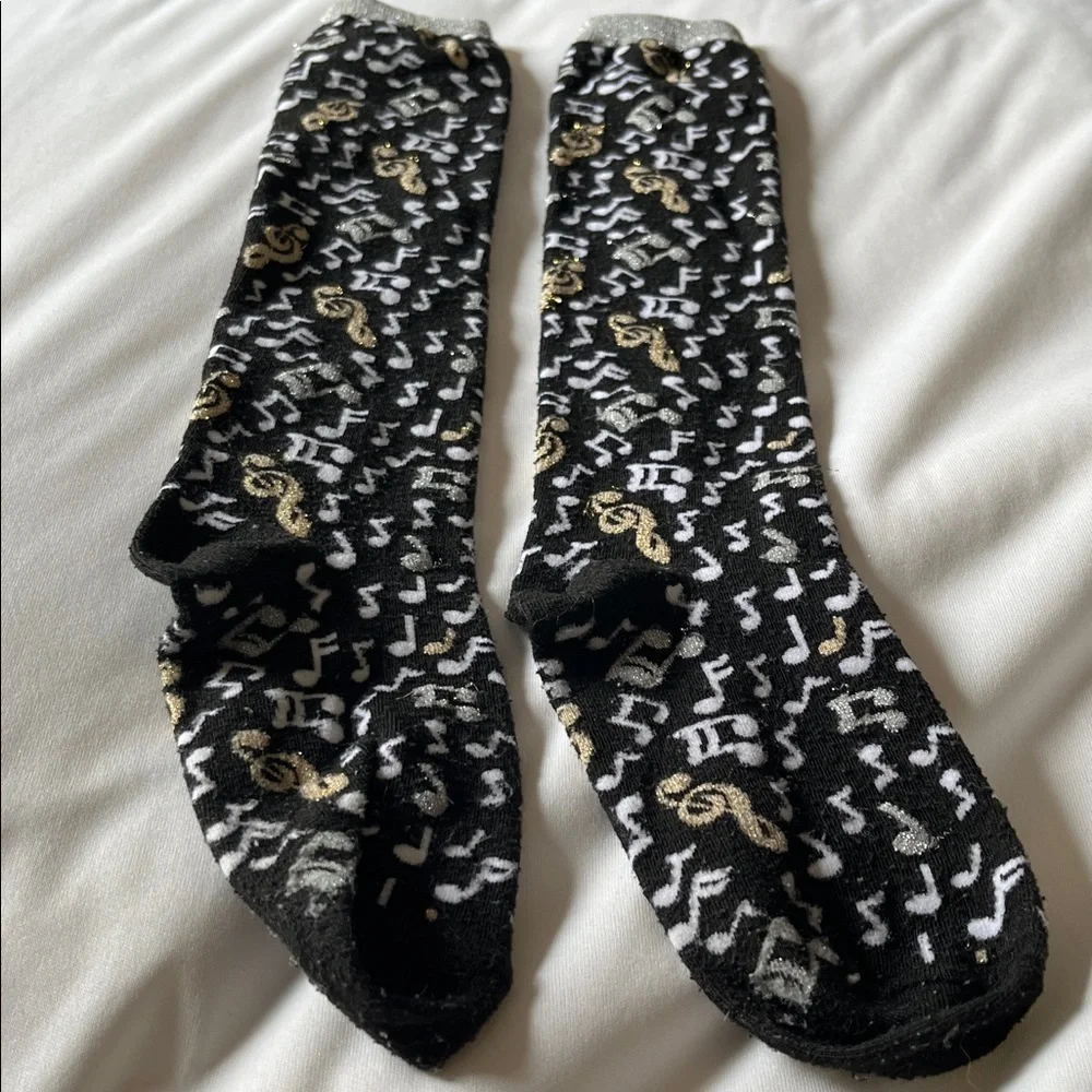 No brand women’s musical long socks.